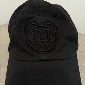 W.A.S.T.E. Radiohead Black on black unisex Cap with Bear logo